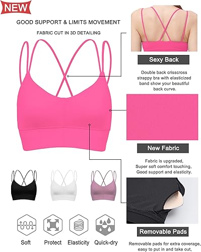 Miniatura 5 de MotoRun Bralettes para mujer, sujetador deportivo de tirantes, bralette de push up, bralette sexy, top Rave