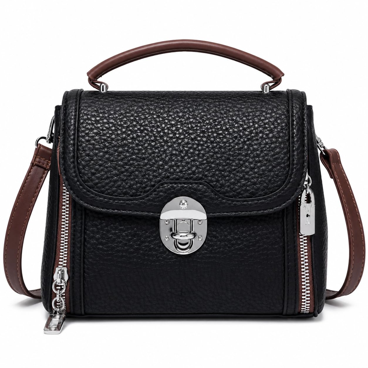 Premium Women’s PU Leather Handbag for Women | Top Handle Crossbody Shoulder Bag with Multiple Compartments, Adjustable Strap & Secure Lock Closure | Stylish Satchel Purse for Office, Travel, Shopping-picture-54
