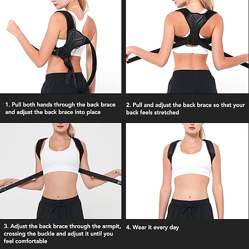 Miniatura 3 de Corrector de postura de espalda para mujeres y hombres, soporte lumbar de espalda, soporte de postura de hombro para mejorar la postura,