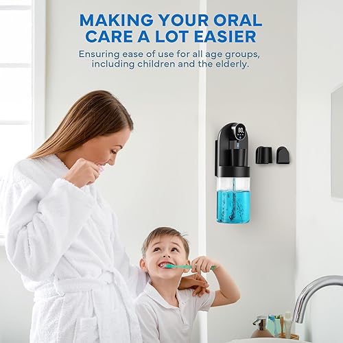 Miniatura 7 de Dispensador automático de enjuague bucal para baño, dispensador inteligente de enjuague bucal de 21.12 onzas sin contacto, juego de accesorios de