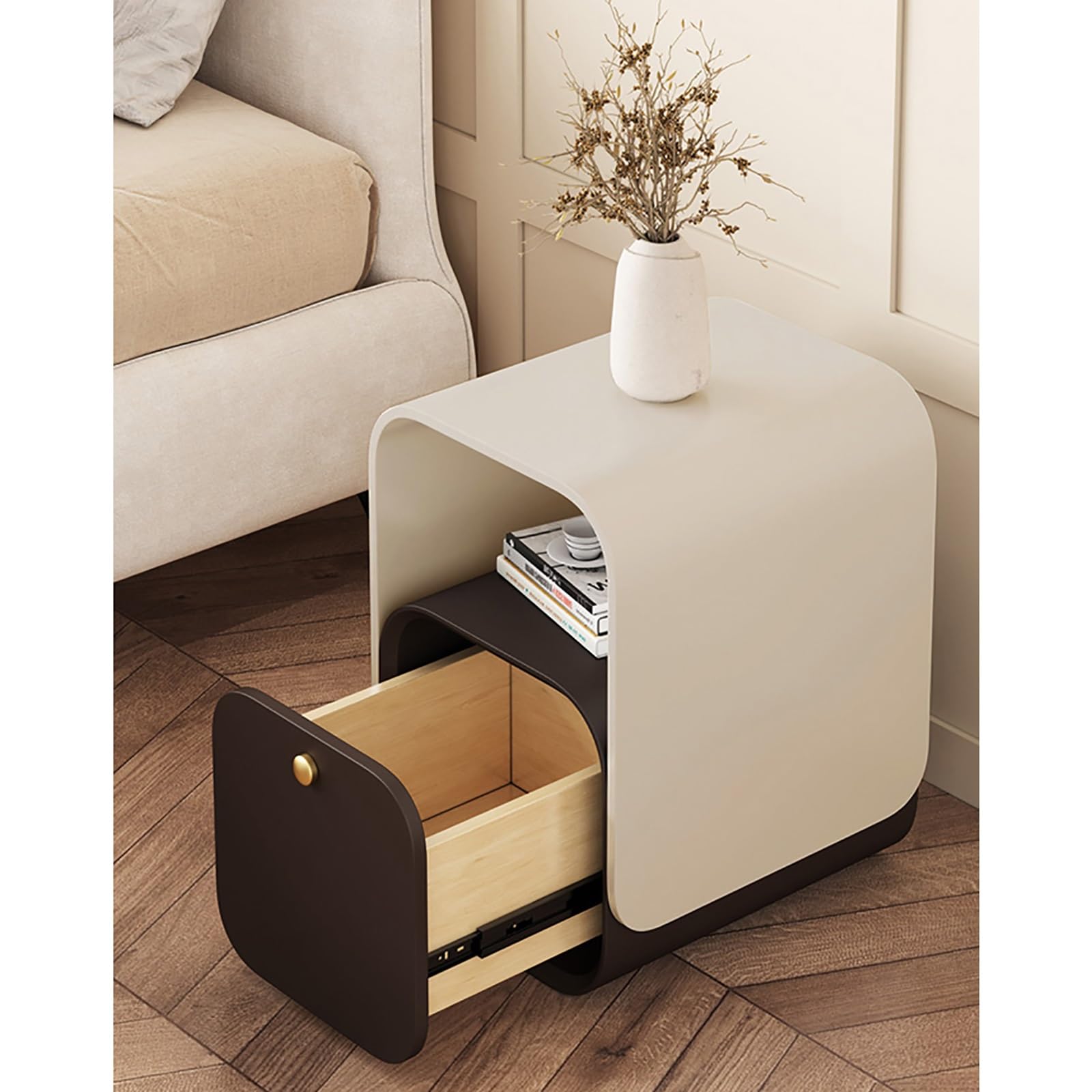 Table de nuit pour chambre à coucher étroite avec tiroir utile
