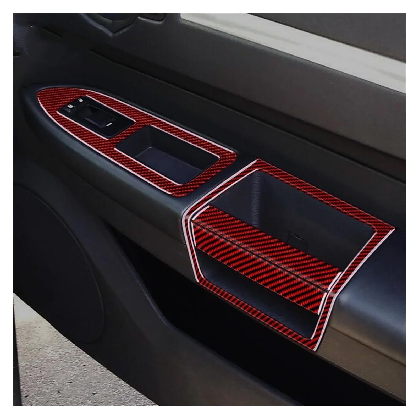 Autodekorationen Innenraum Auto Tür Pull Griff Rahmen Abdeckung Aufkleber Zubehör Innen Trim Für Magnum für Ladegerät 2008 2009 2010(Black Red)