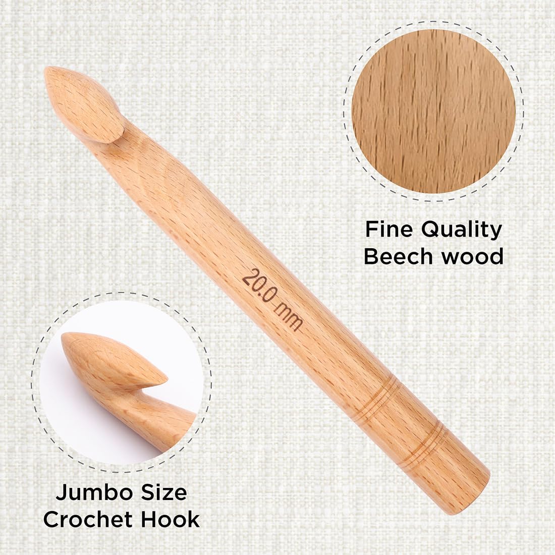 KnitPro Jumbo Single-Ended Crochet Hook | US Size 36 (20mm)