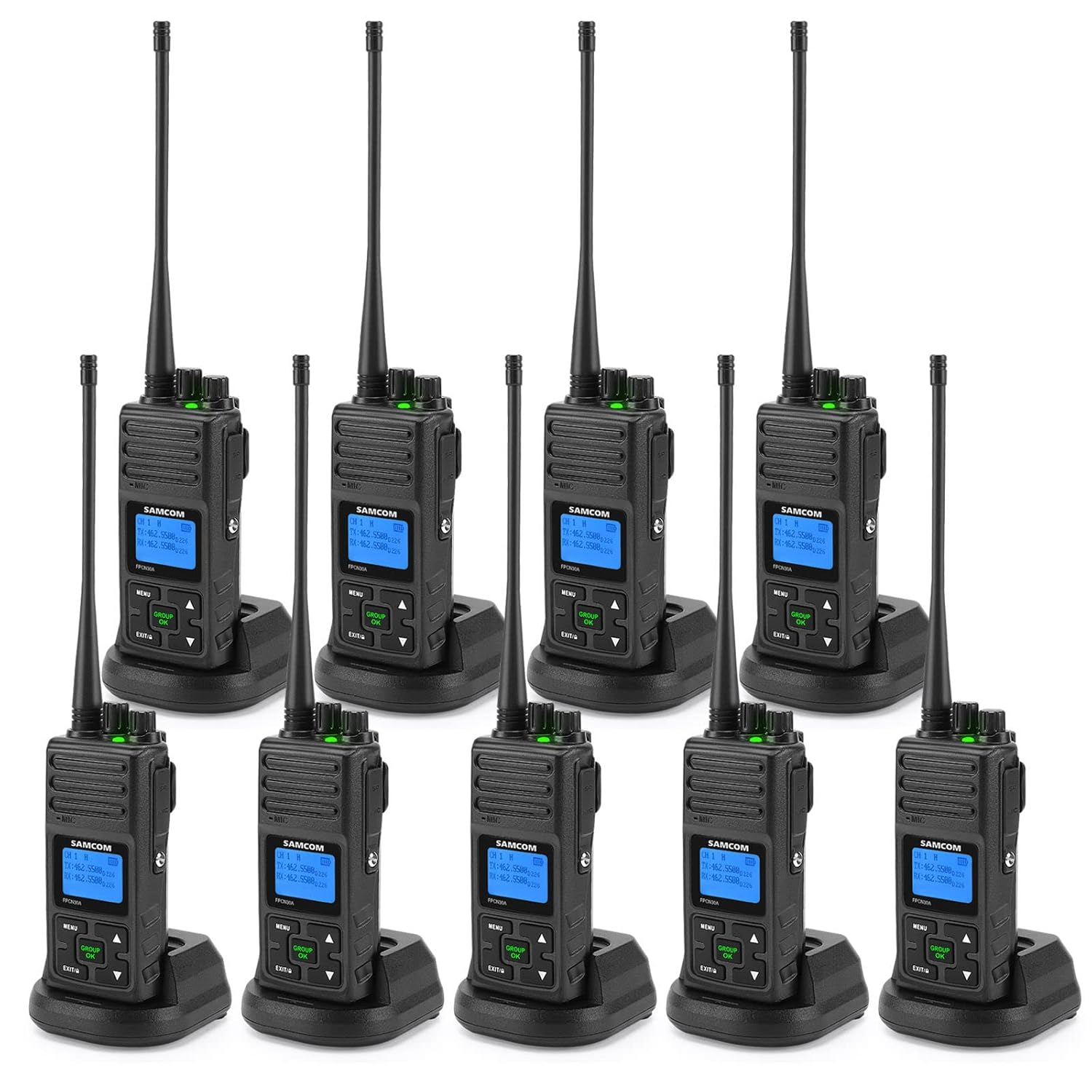 SAMCOM 5W High Power Two Way Radio Heavy Duty Walkie Talkies for Adults Long Range with Earpieces Professional