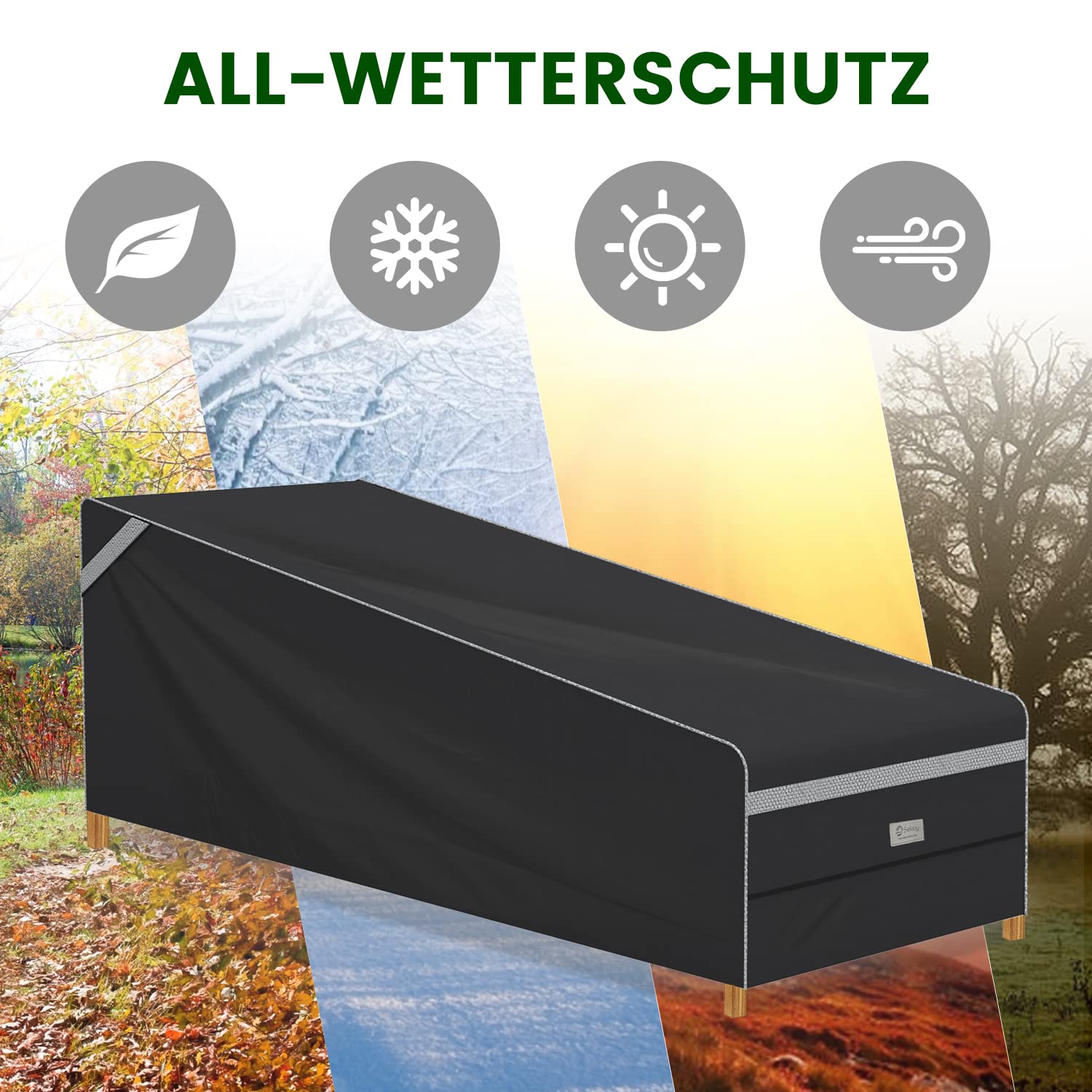 Housse De Protection Pour Chaise Longue Pliante, Housse Transat Jardin Anti- Poussière, Imperméable, Anti-UV, Housse Relax Jardin 210D Oxford Pour Fauteuil Relax, W71×H110cm (Gris