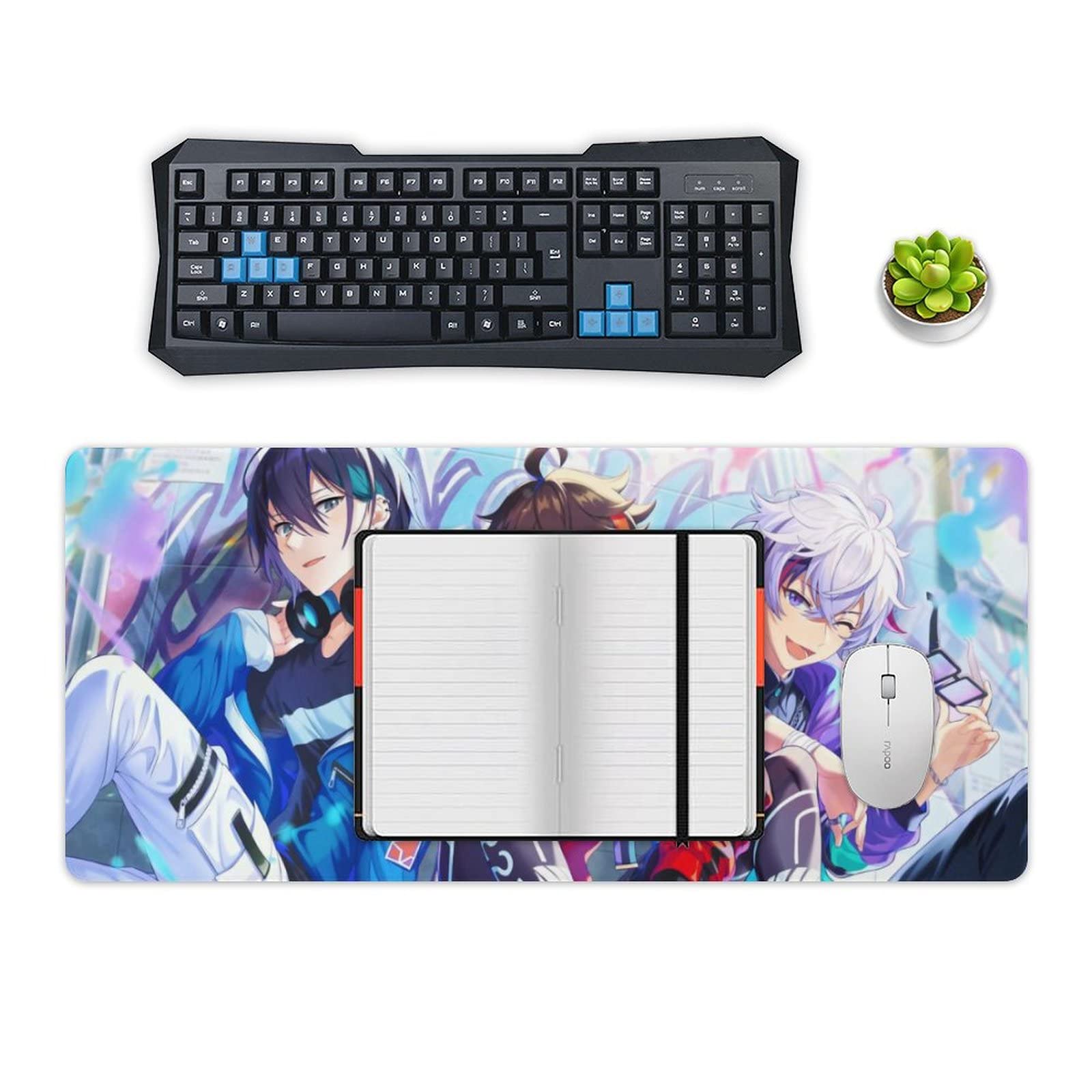 花 マウスパッド 白 マウスパッド 大型 1200x600x3mm, 防水 滑り止