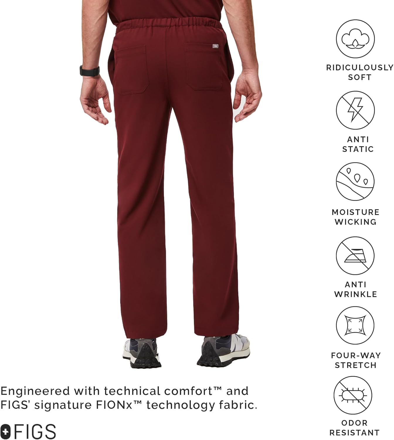 FIGS Pisco Basic Scrub Pants for Men — Structured Fit, Straight Leg, 4 Pockets, Anti-Wrinkle - Image 4