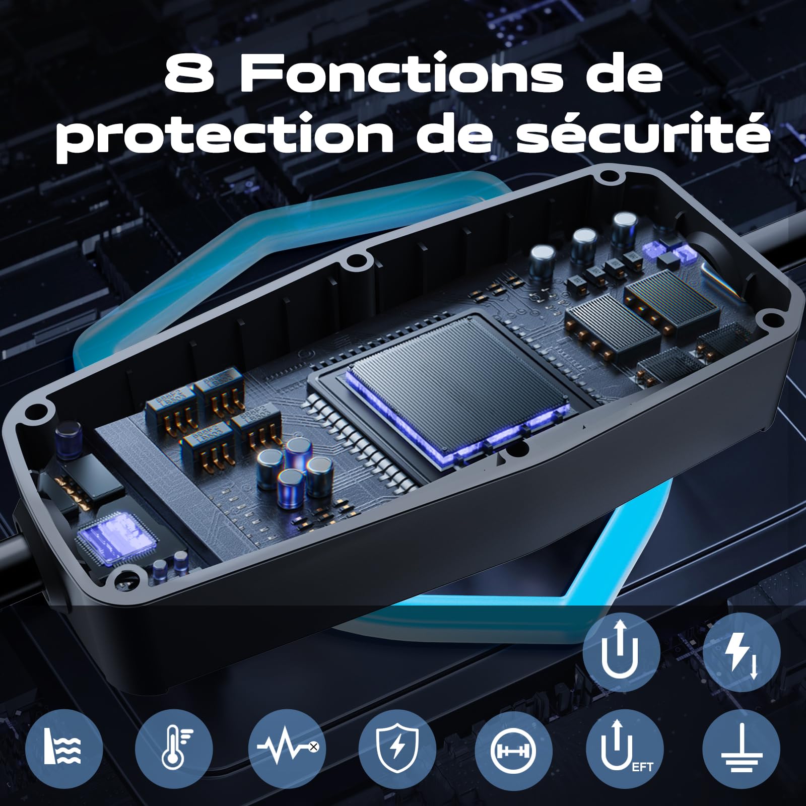 Chargeur Voiture Electrique, 7.36KW Cable Recharge Voiture Electrique Type 2, VDLPOWEREU Chargeur EV avec Courant Réglable de 6A/8A/10A/13A/16A//20A/24/32A, Monophasée CEE 3 Broches, IEC 62196-2, IP65