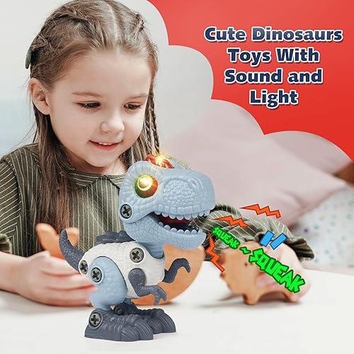 Miniatura 4 de Juguetes de dinosaurio para niños de 3 a 5 años, juguetes de dinosaurio desmontables para niños de 5 a 7 años, juguetes para niños de construcción
