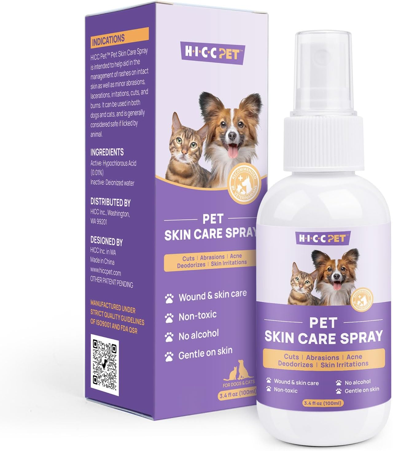 HICC PET Hot Spot Treatment & Itch Relief Spray for Dogs
