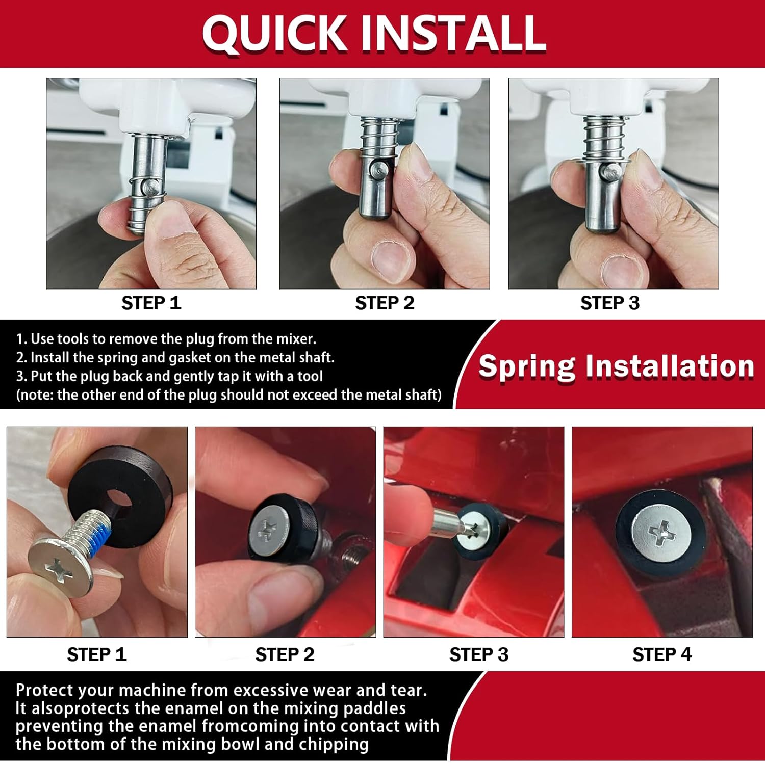Spring and Washer Replacement for KitchenAid Mixers - Kitchenaid Tilt Head Mixers Attachments Kitchenaid Spring and Washer Kit thumbnail