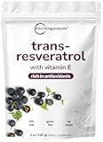 Pure Trans-Resveratrol Powder with Vitamin E, 5 Ounce, 2 in 1 Formula, Micronized Powder for Better Absorption, Premium Resveratrol Supplement, Super Antioxidant