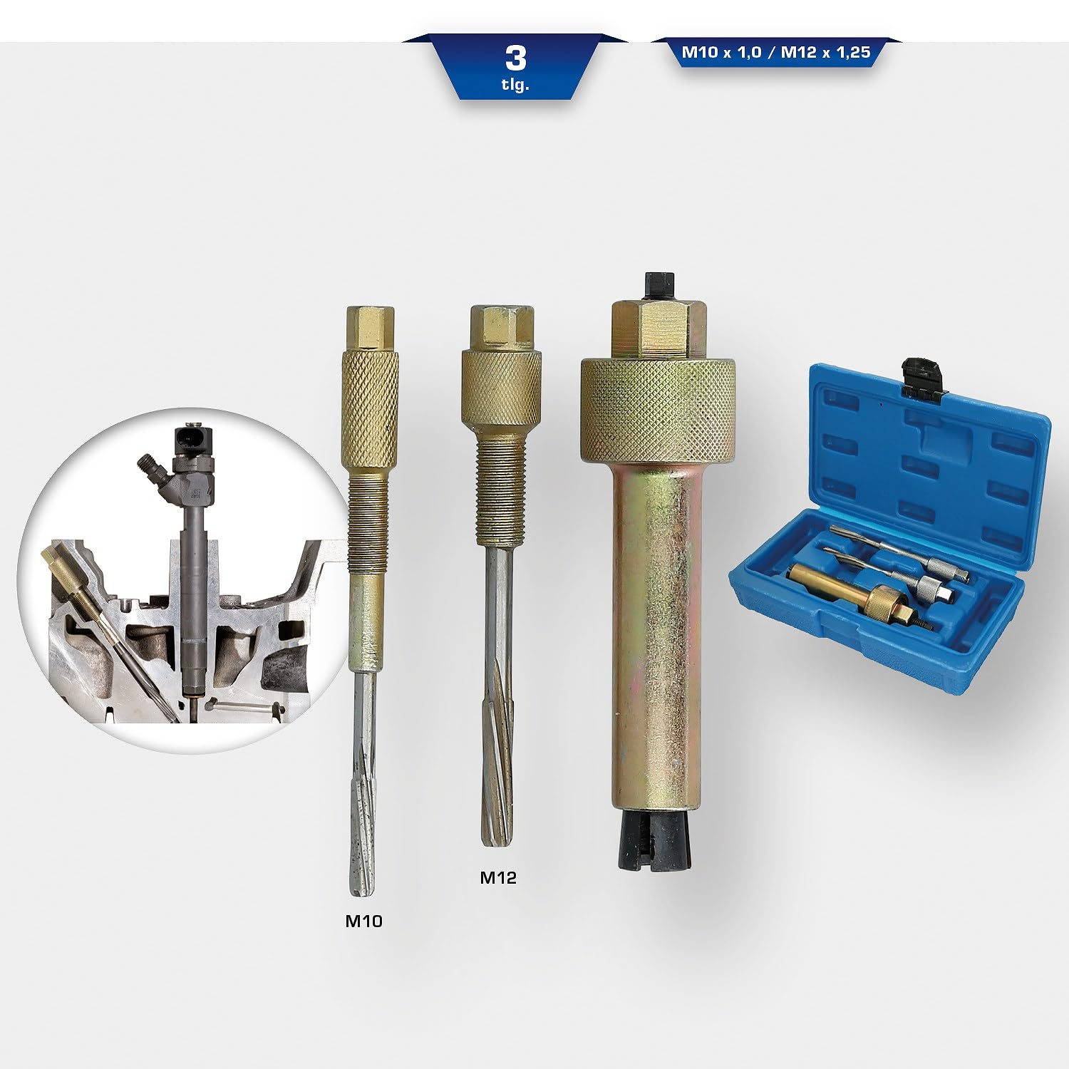 BRILLIANT TOOLS BT561020 Juego de herramientas para bujías de incandescencia, 3 pzs [Powered by KS TOOLS]
