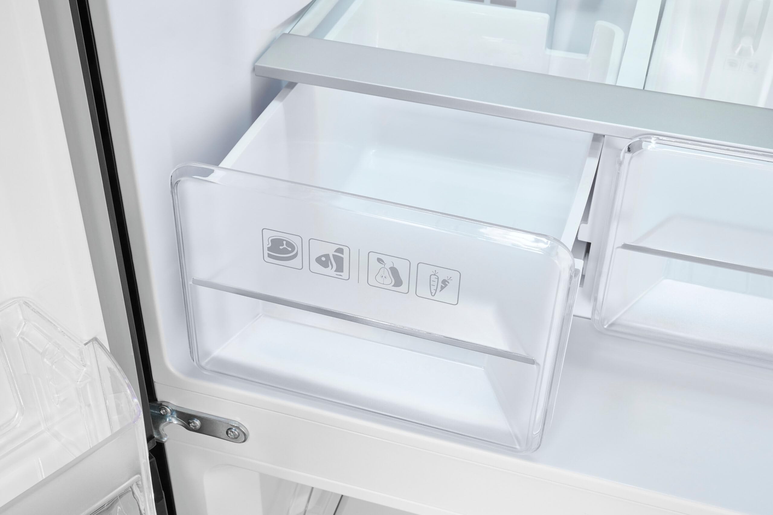 Exquisit® Frigorífico Americano 4 Puertas, 421L, Inox Oscuro, Clase C, No-Frost Total, Control Electrónico, Congelación Rápida, Función Vacaciones, Medidas (180,0 x 79,5 x 70,0 cm)