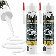 Non-Leveling RV Roof Sealant, Lap Sealant for RV Roofs, Windows, Skylight, Non-Sag RV Roof Sealant, Waterproof White RV Sealant, RV Caulking Sealant for Vertical Surface Leak Repair