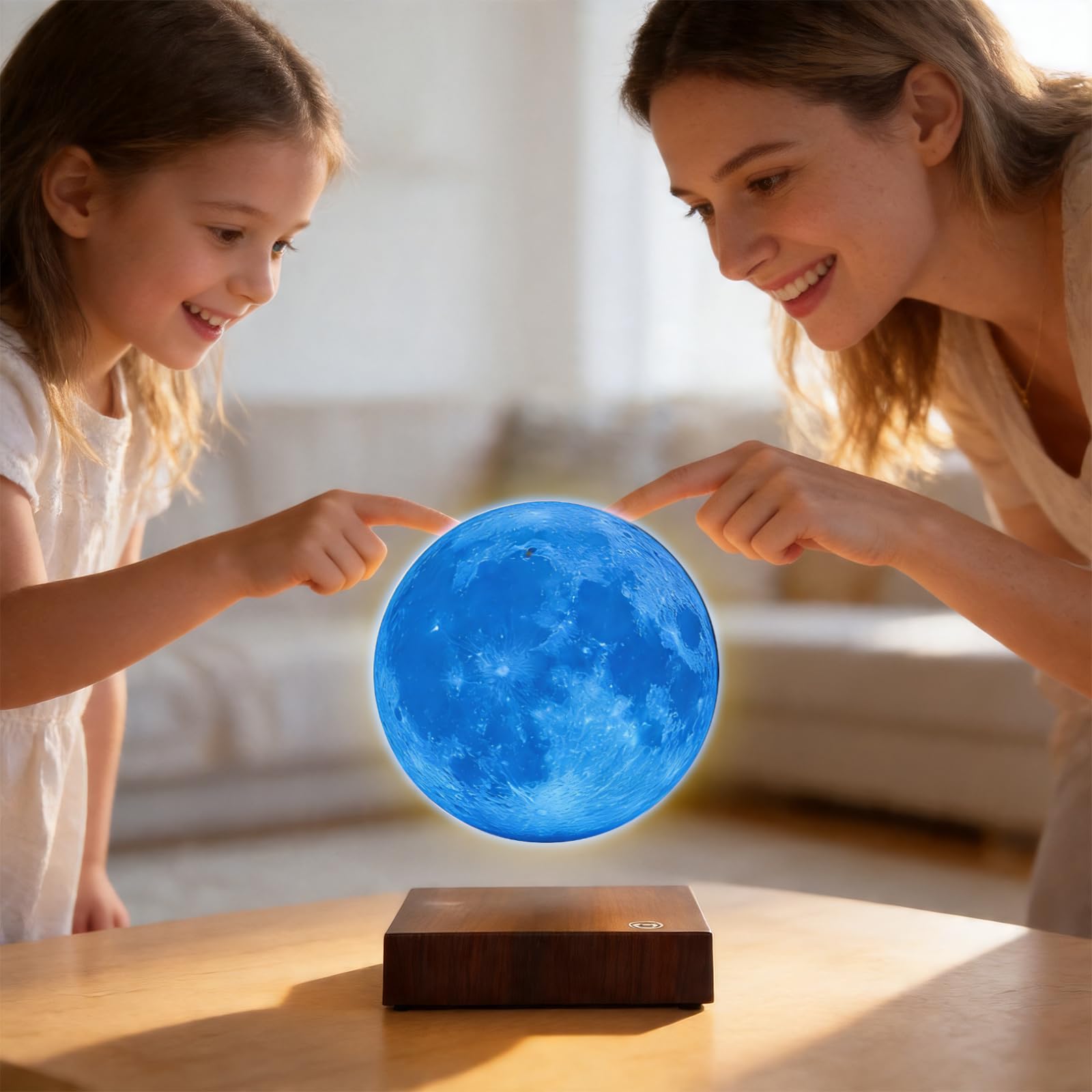 Schwebende Mondlampe ，16 Farben Galaxie schwimmende Nachtlicht ，Realistische Mondanzeige, Magnetische Levitation Basis,Coole Dekoration für das Heimbüro, Kreative Geschenke für Kinder