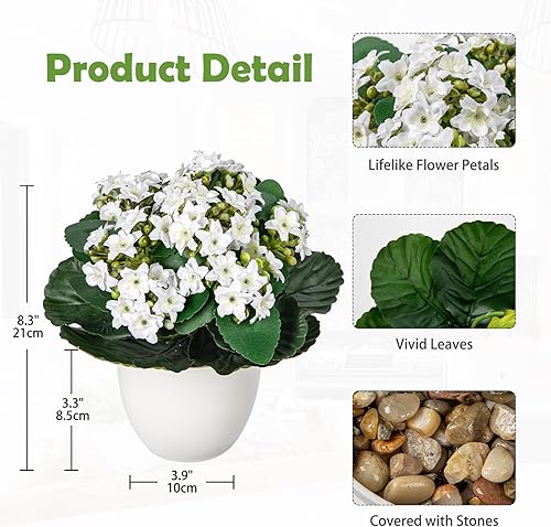 Miniatura 9 de Plantas y flores artificiales en jarrón, rosas rojas, flores artificiales en maceta, flores de seda sintética con maceta negra, arreglo de rosas