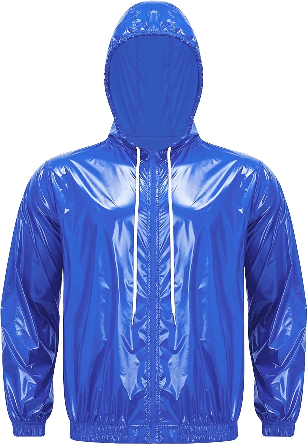YiZYiF Men Streetwear Long Sleeve Hoodie with Trousers Loose Outfit 2pcs Set Tracksuit Sauna Suit Raincoat