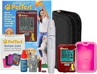 Expert's Pet Glucose Monitoring Kit & Pink Bumper Case for Dogs & Cats, with