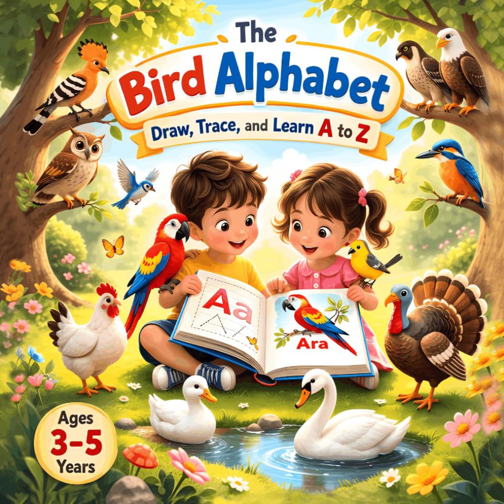The Bird Alphabet – Draw, Trace, and Learn A to Z: Fun Activities for Ages 3–5 (Alphabet Adventure Series)