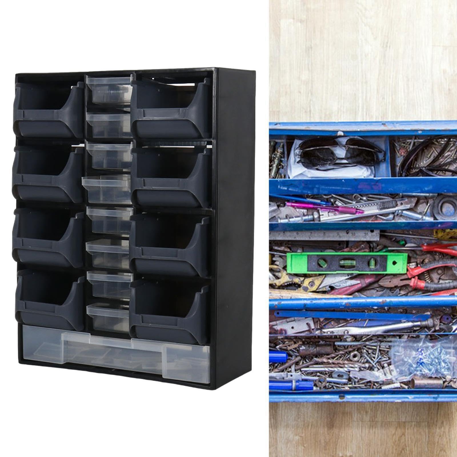 Caja organizadora de Tornillos y Clavos Solución de Almacenamiento eficiente para Mantener Las Herramientas y Accesorios del Taller ordenados La Caja
