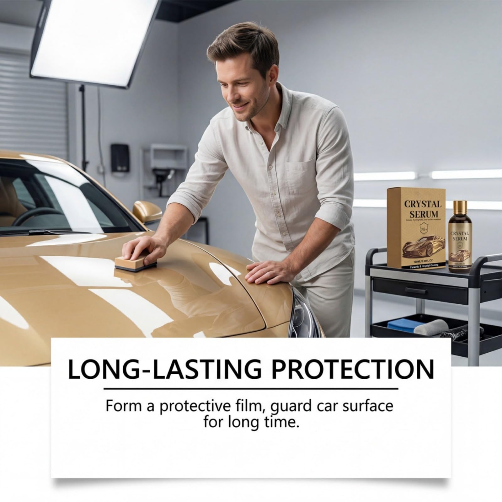 Ceramic Car Coating Kit - Kryształowe Serum, 9H Hardness High Gloss Auto Detailing DIY Coating, do ochrony lakieru samochodowego, agenta szybkiego efektu powłoki do lakieru, szkła i koła
