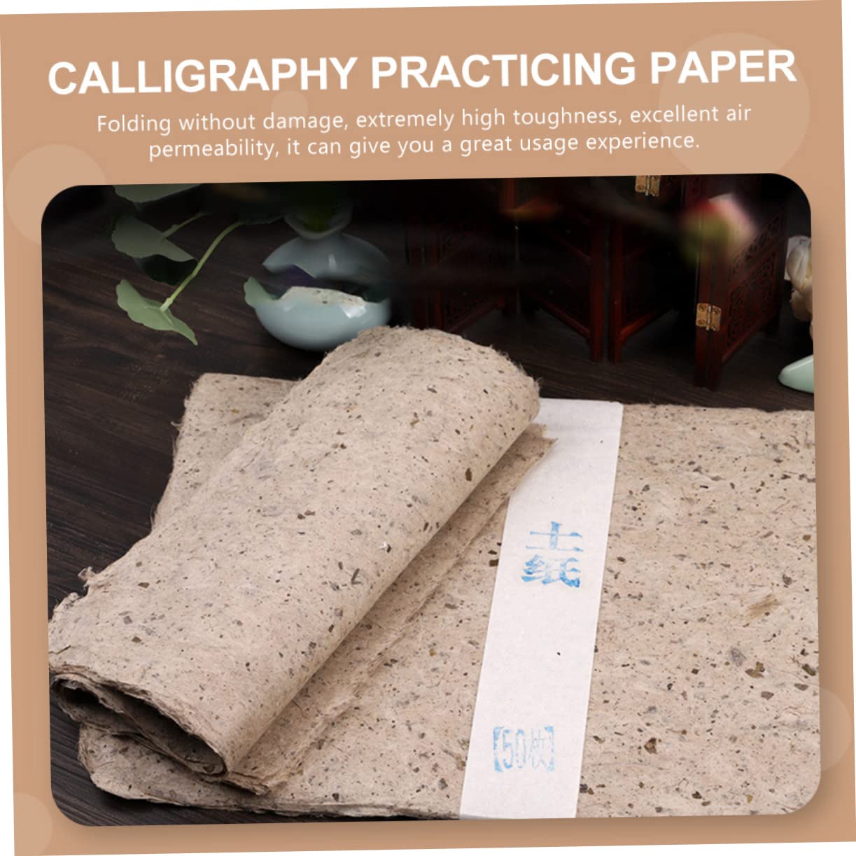 SEWACC 100 Blatt Reines handgeschöpftes Maulbeerpapier praktisches Reispapier tragbares kalligraphiepapier calligraphy paper aquarellpapier handgemachtes DIY-Papier Kunstmalpapier