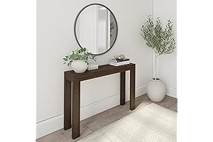 Plank+Beam Narrow Modern Entry Table | Solid Wood Minimalist Design | 46.25...