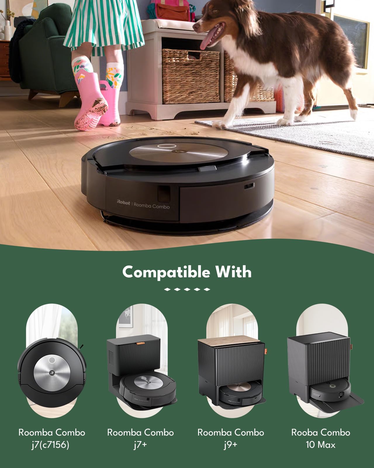 Yivy Zestaw 26 akcesoriów do odkurzacza iRobot Roomba Combo j7+/j9+/10 Max, części zamienne do Combo j7 Plus/J9 Plus, akcesoria zamienne: 4 szczotki główne, 6 szczotek bocznych, 4 filtry HEPA, 6