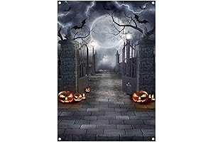 Eerie Graveyard Backdrop for Spooktacular Halloween Celebrations