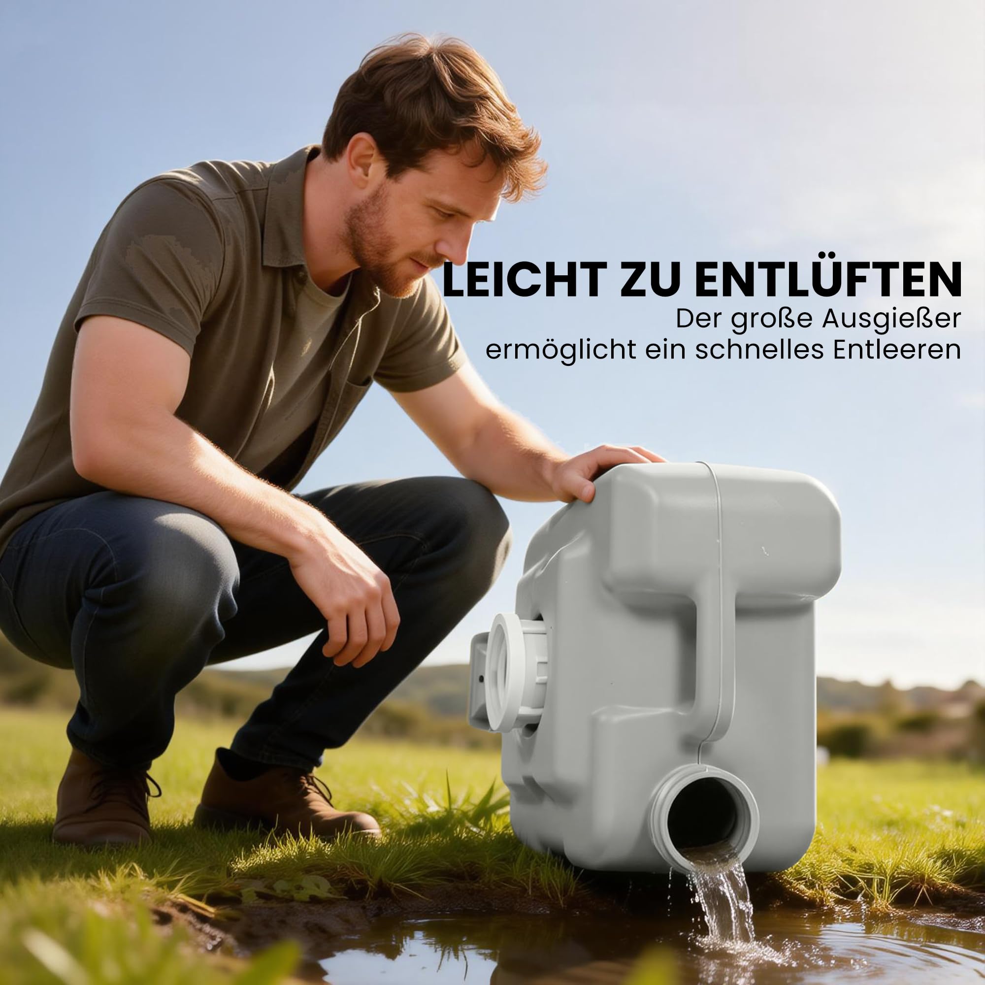 HOMCOM Campingtoilette Reisetoilette max. Tragkraft bis 147 kg 20L Grau | Trockentrenntoilette, Für Camping, Wandern, Reisen, Angeln