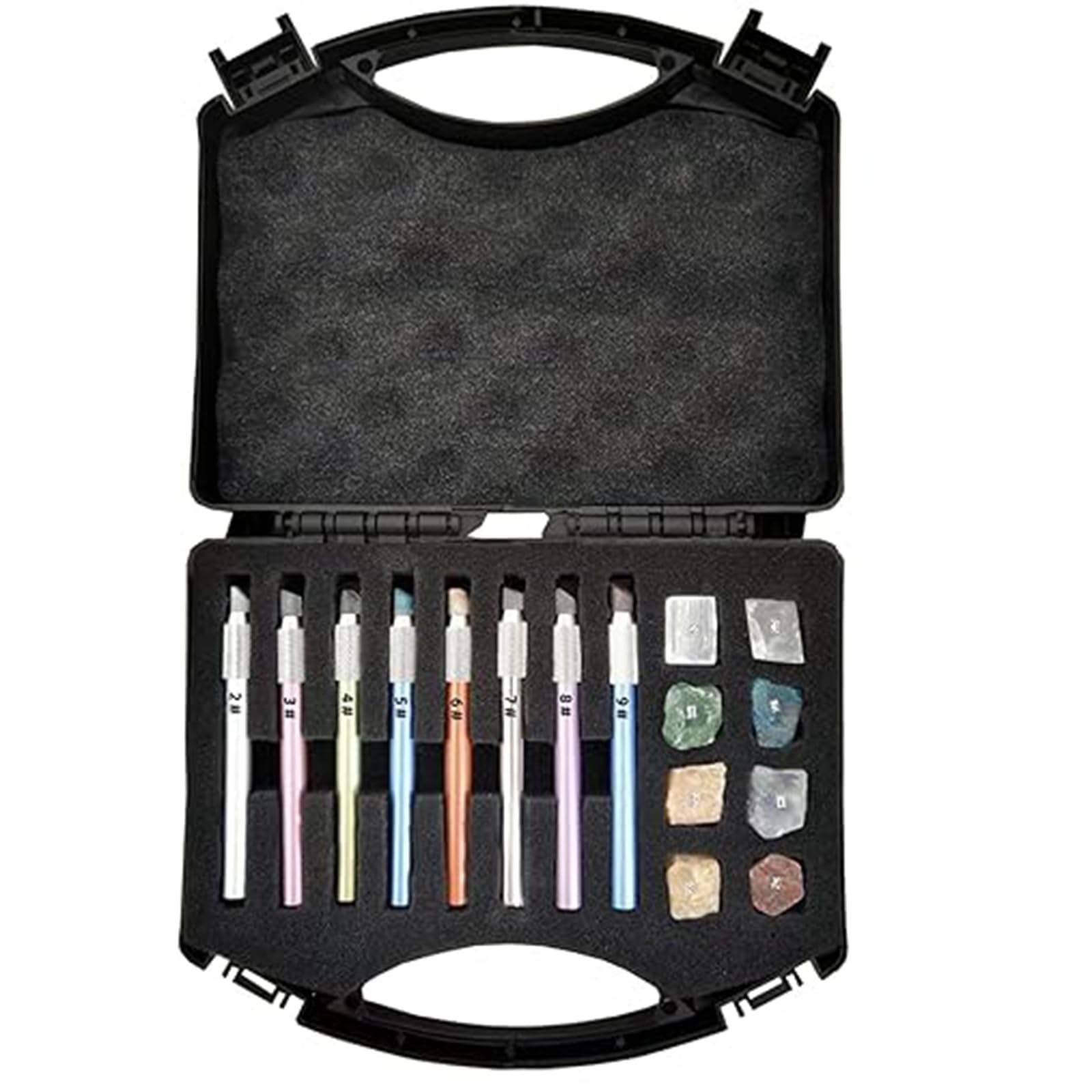 Mohs Hardness Test Pen, 2-9 Scratch Tester, with Storage Box, Industrial Mineral Identification Kit, for Ceramic Floor Glass Gems Jade Jewelry