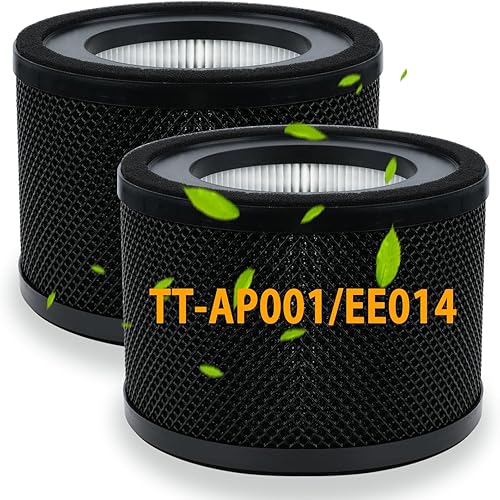 BBT BAMBOOST TT-AP001 Filtro de repuesto compatible con purificador de aire TaoTronics TT-AP001 y VAVA VA-EE014, filtro de carbón activado 3 en 1