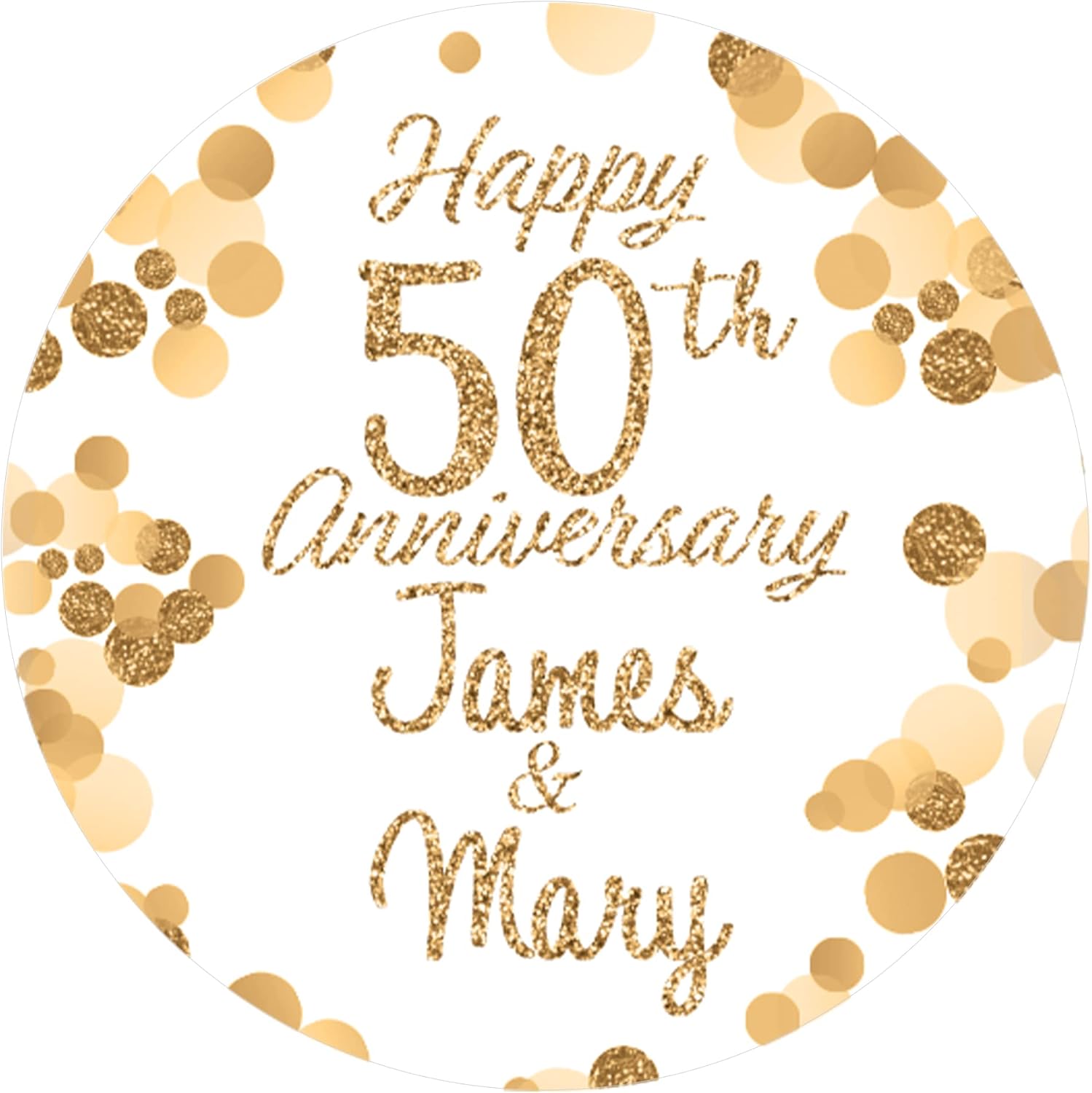 Personalized Gold Wedding Anniversary Party Favor Labels Home & Kitchen