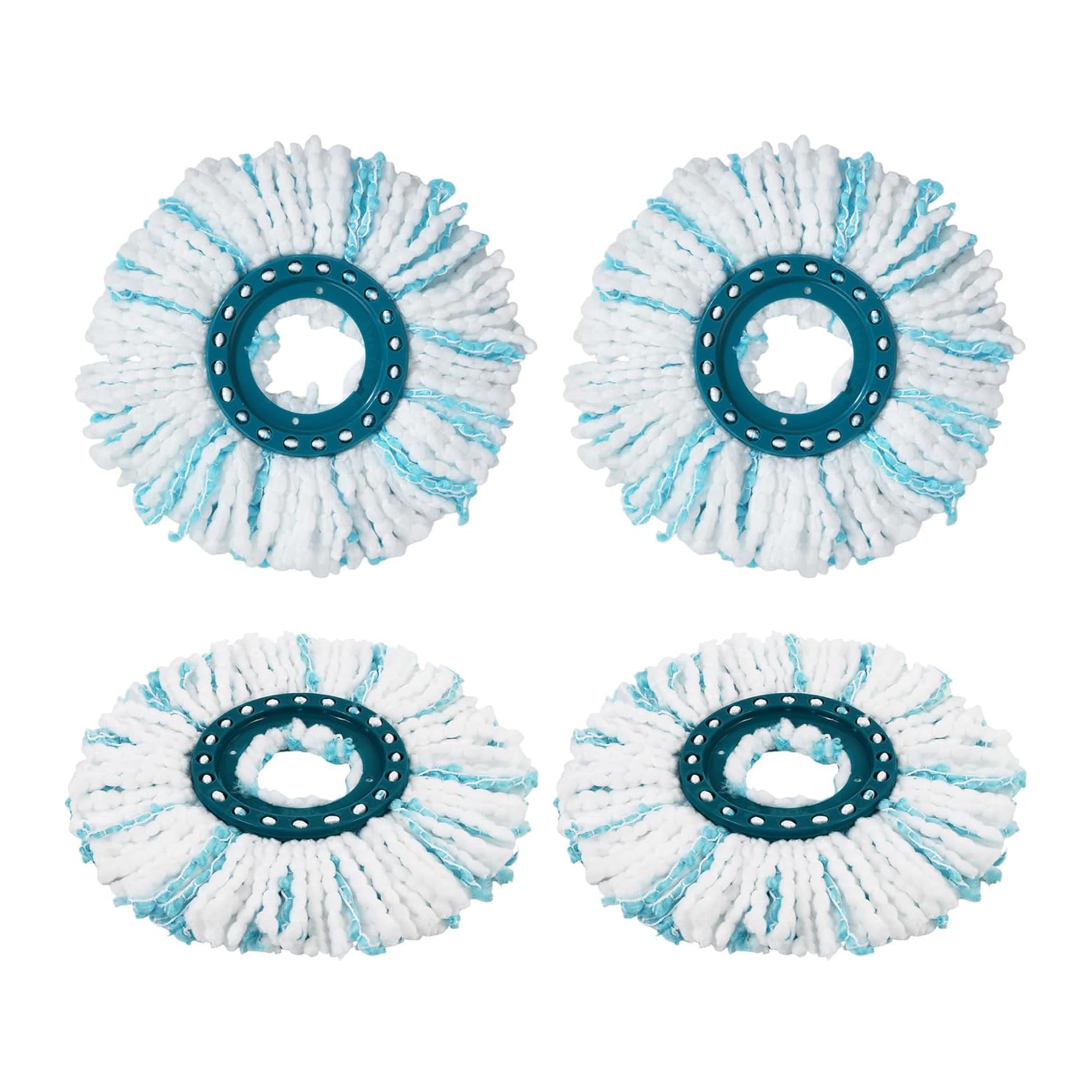 4 sztuki wymiennych pokrowców do mopa Clean Twist Disc Mop Micro Set, głowica zamienna, do wszystkich rodzajów podłóg, pochłania brud, usuwa 99%