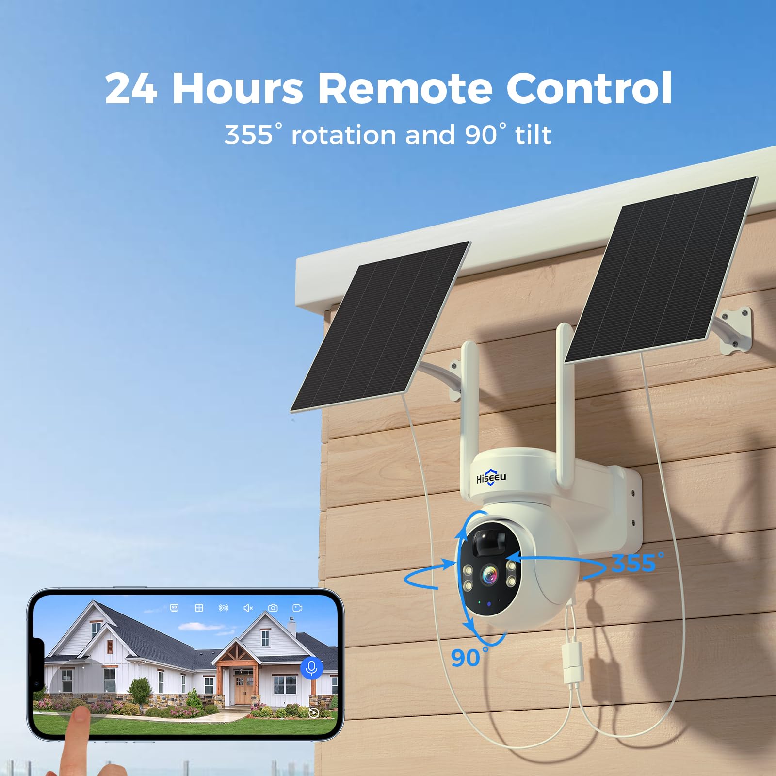 Amazon.com : Hiseeu Solar Powered Security Camera, 24/7 Recording