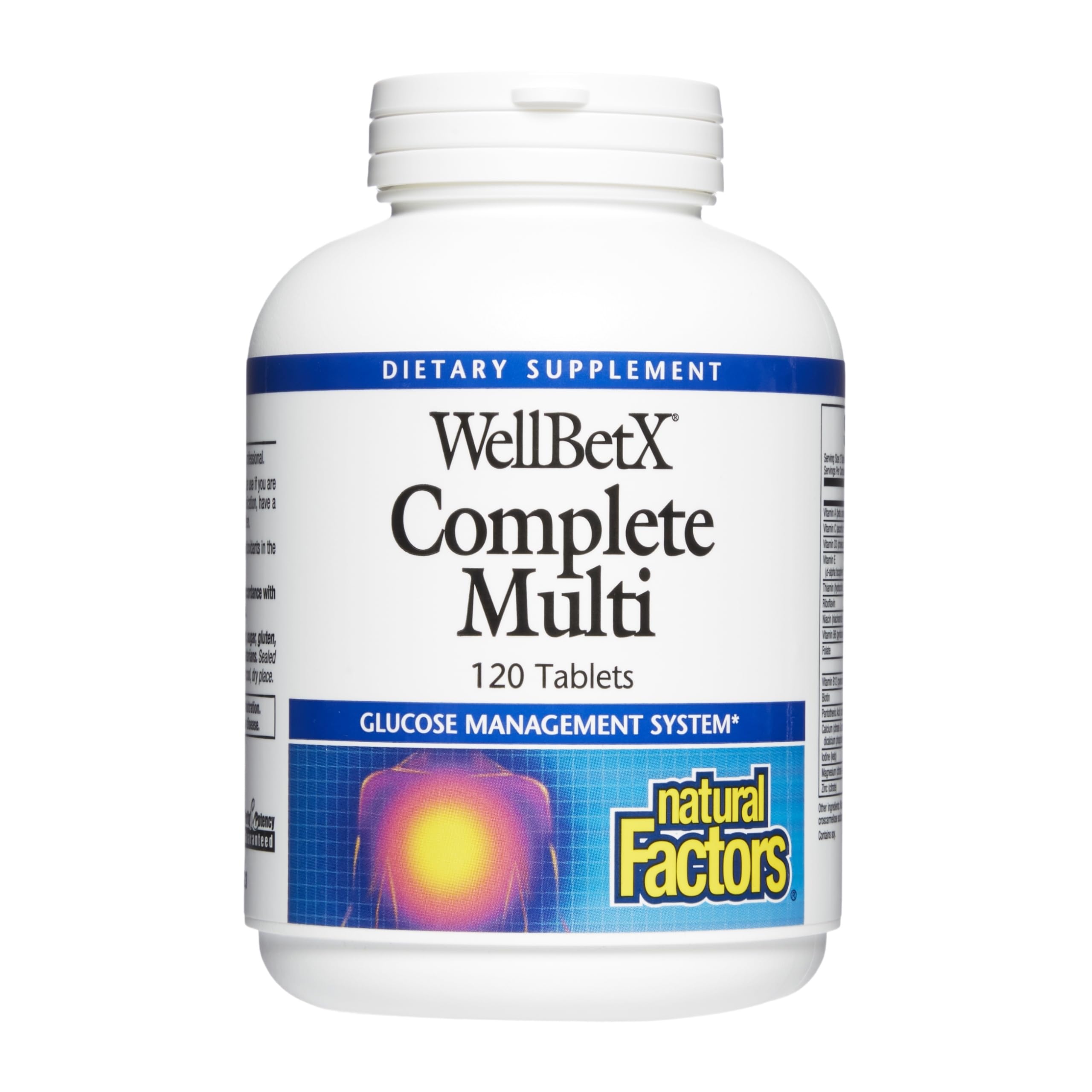 Natural Factors WellBetX Complete Diabetic Multivitamin and Mineral Formula 120 Tablets