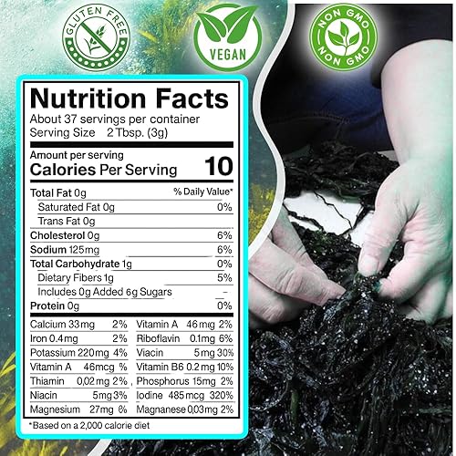 Miniatura 10 de Oceans Balance Organic Whole Leaf Dulse - Alga marina de la costa de Maine - Verduras del mar del Atlántico perfecto para la dieta Keto la dieta