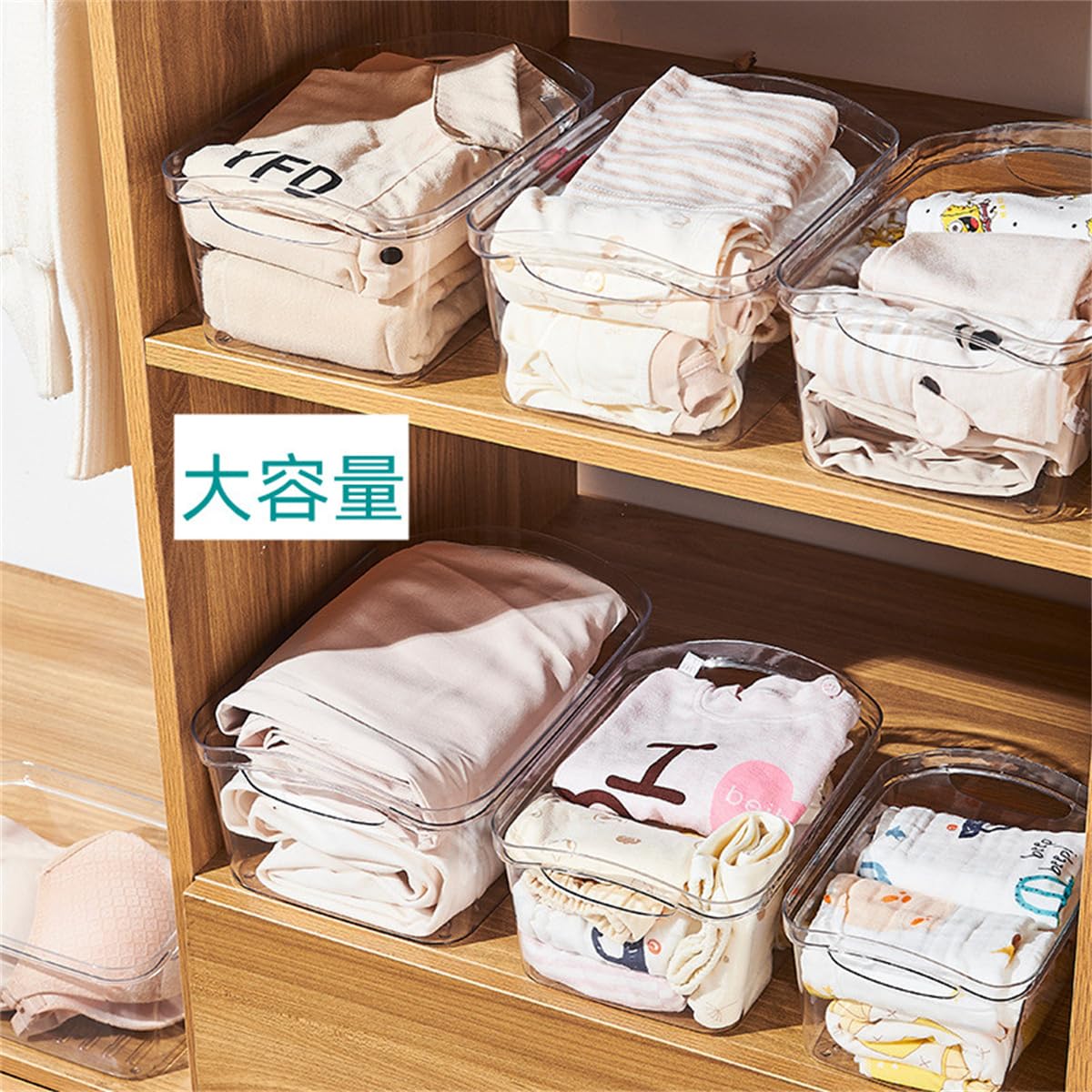 Amazon｜[EFFORTS] 3個セット 収納ケース 収納ボックス クリア 取っ手