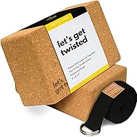 Vista 10 de Cork Yoga Blocks 2 Pack – High Density Non Slip with Select Cork Grain for Chip-Resistant Durability Extra Thick 4” for Support & Stability