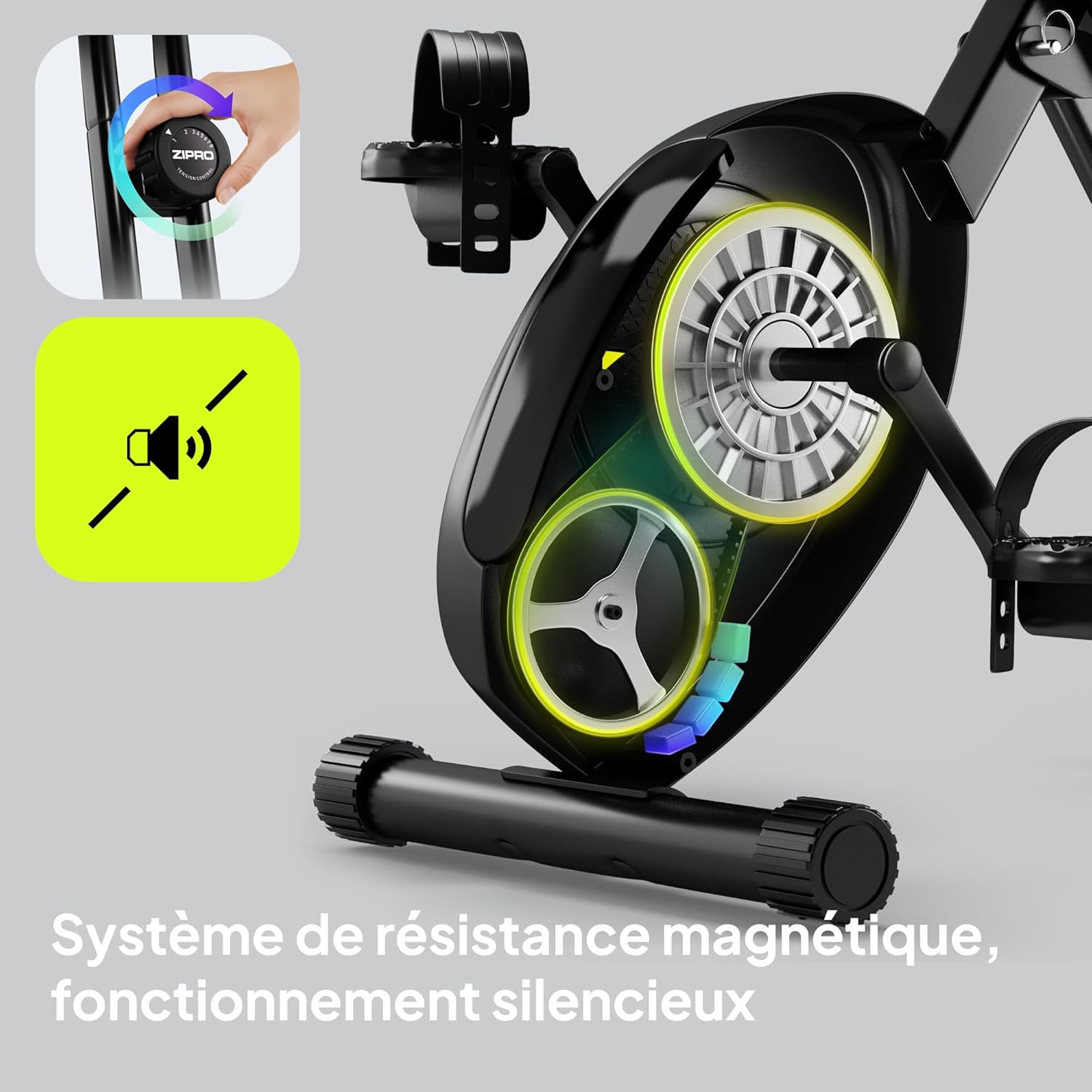 Image showing the magnetic resistance adjustment knob and internal mechanism of the ZIPRO Eclipse X.