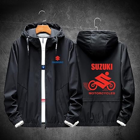 Amazon Co Jp 鈴木バイク乗馬マニアジャケットウインドブレーカーセーターメンズ レディースカーディガン服ジャケットフード付きメンズアウトドアスポーツウェア登山釣り服 ファッション