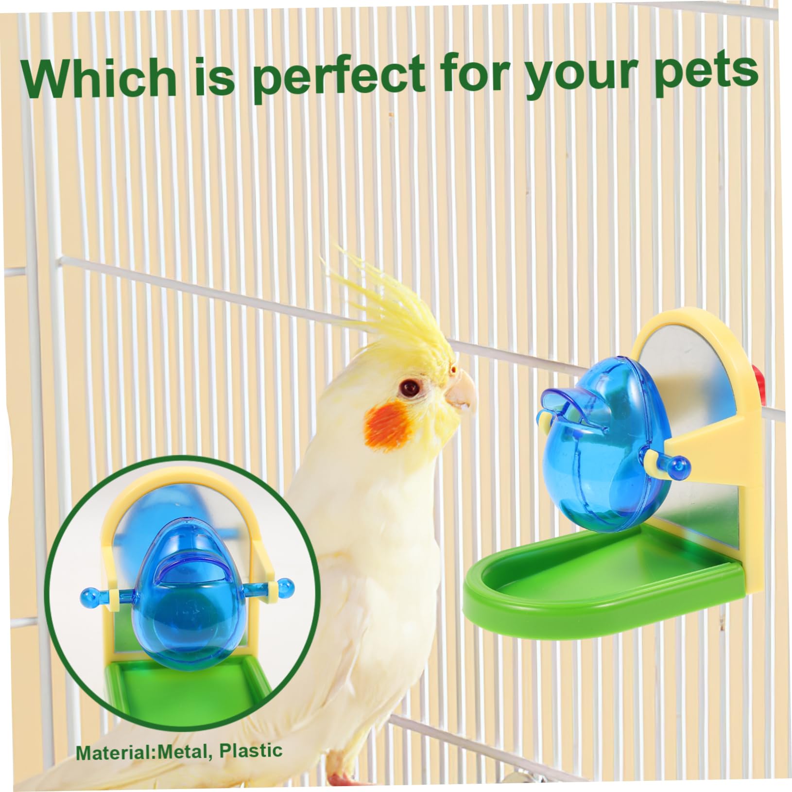 Toyvian Juguete Educativo para Loros y Simple en Estructura, Diseñado para Entrenamiento y Entretenimiento de Pájaros Material Metálico y Plástico Color Aleatorio