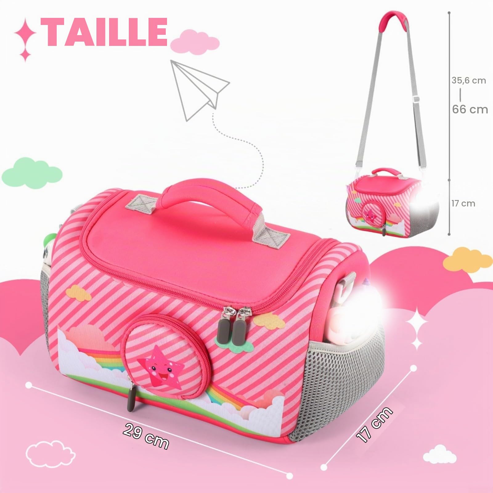 Étui de transport pour kit de démarrage Toniebox, pour lecteur audio Toniebox 2, sac de transport et de rangement, quatre couleurs disponibles : rouge, rose, violet, gris (rose)