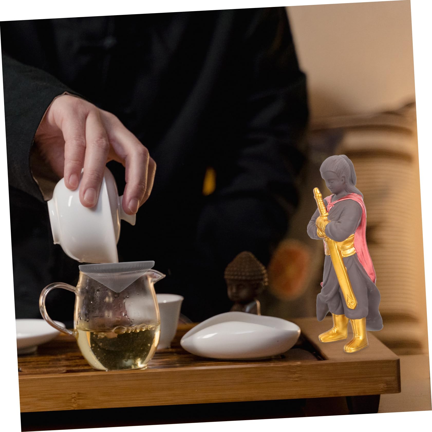 Cerámica Adorno De Mascota De Té Infusor Decorativo para Ceremonia Kung Fu y Oficina Accesorios De Té De Calidad