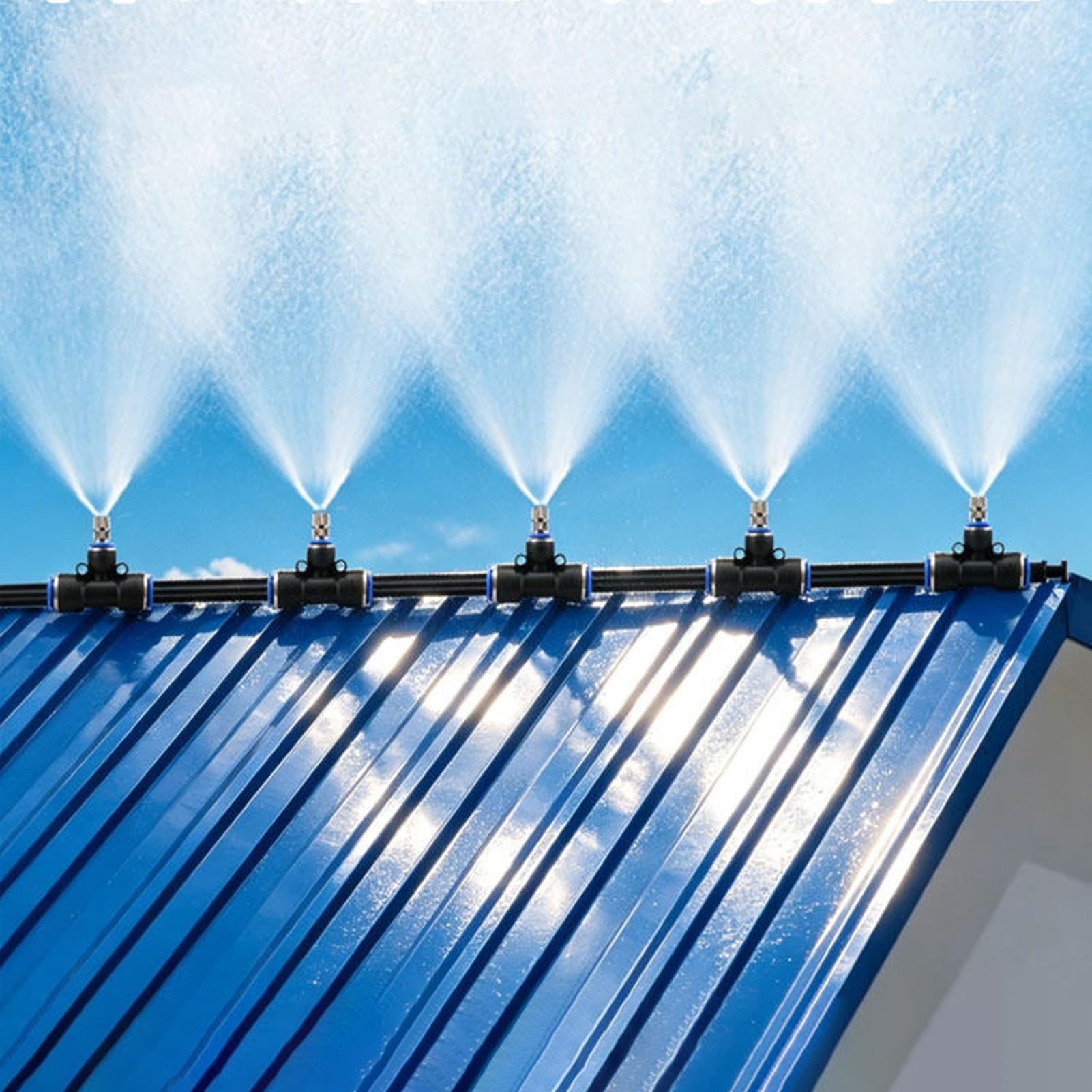 Kit Irrigazione a Goccia Kit di Irrigazione a Nebulizzazione per Tetti, Tubi di Irrigazione Espandibili con Emettitori, Lunghi 10 20 30 40 50 m Accessori per Tubi da Giardino