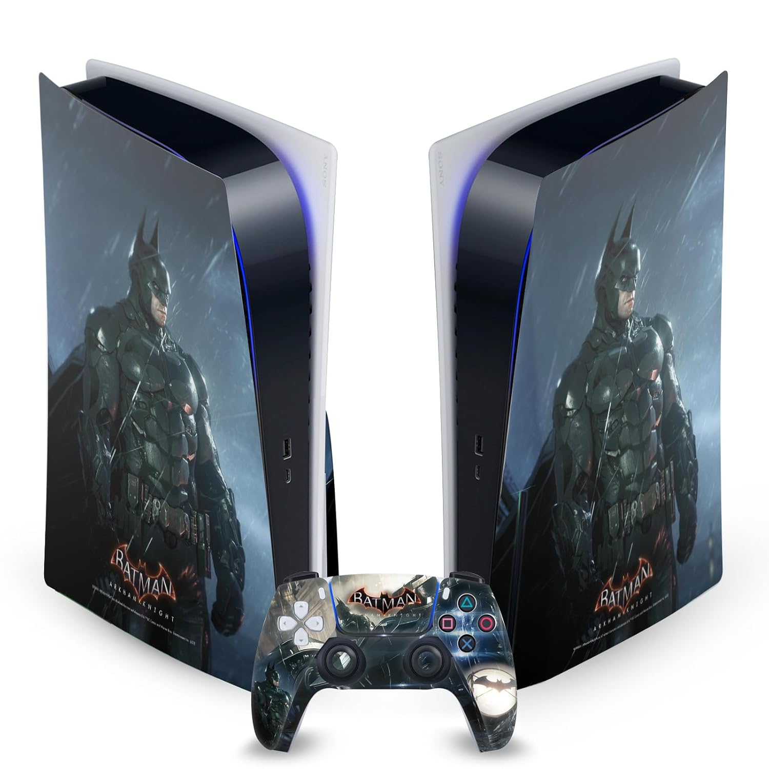 Head Case Designs Officially Licensed Batman Arkham Knight Batman Graphics Vinyl Faceplate Sticker Gaming Skin Decal Compatible With Sony PlayStation 5 PS5 Disc Edition Console & DualSense Controller