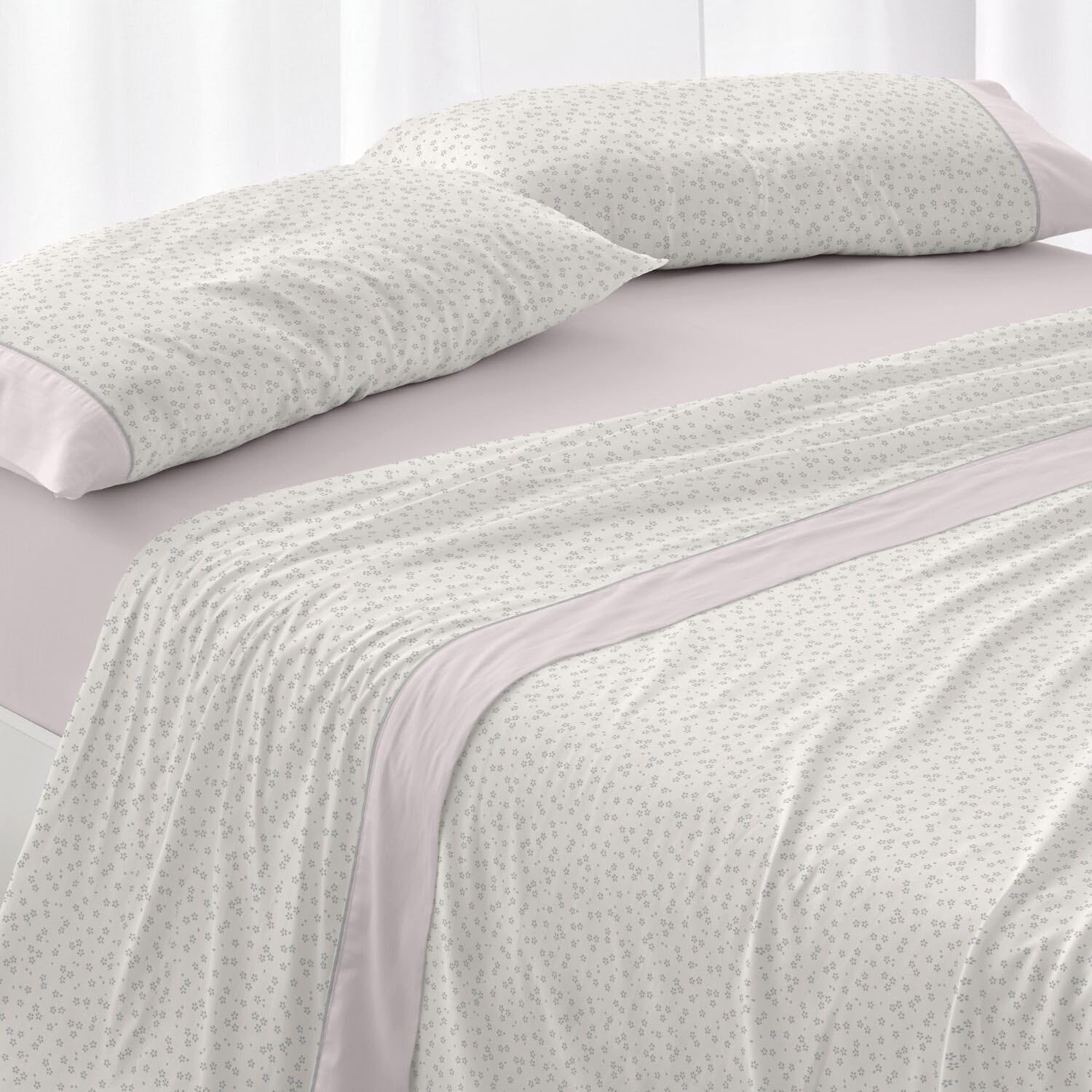 Burrito Blanco | Juego de sábanas | Cama de 90cm. (+Medidas Disponibles) | Diseño 539 | Color Rosa Palo (90x190/200cm.)