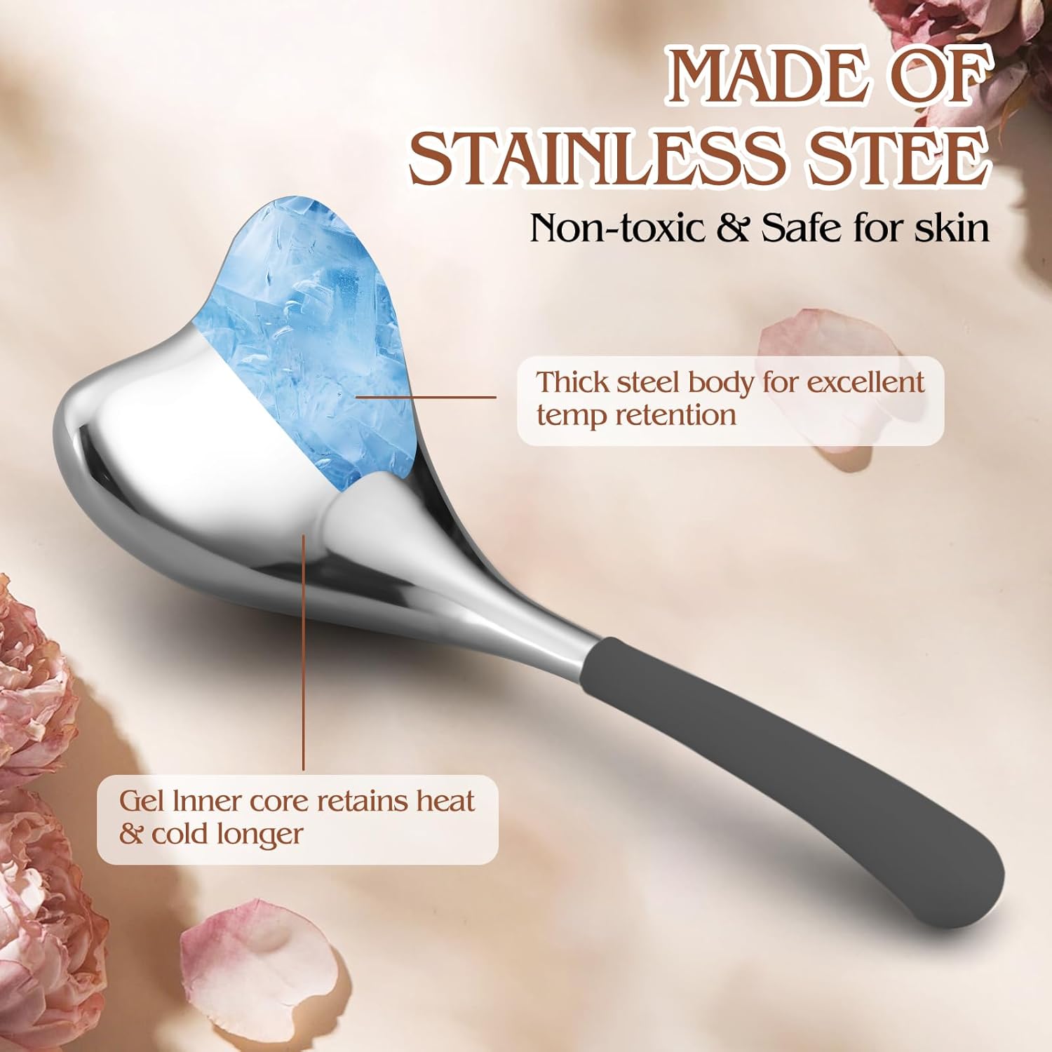 Running man Cryo Sticks-Gua Sha and Massage 2-in-1, Ice Globes for Face-Wrinkle Reduction & Dark Circle Relief, Stainless Steel Facial Massage Tool for Skin Tightening Cooling Globes. - Image 3