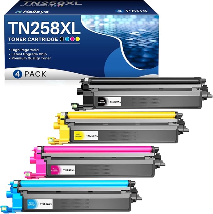 TN258XL TN258 Toner Cartridge Compatible with Brother Printers (4 Pack)
